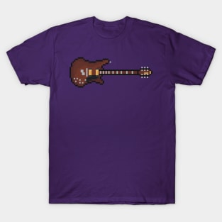 Pixel Brown Grunge Guild Guitar T-Shirt